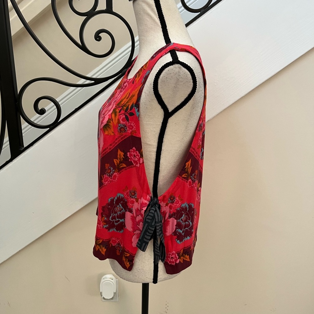 Free People Floral Red Crop Top - Picture 5 of 10